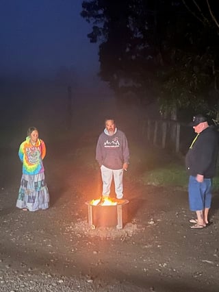 mauka cabin campfire